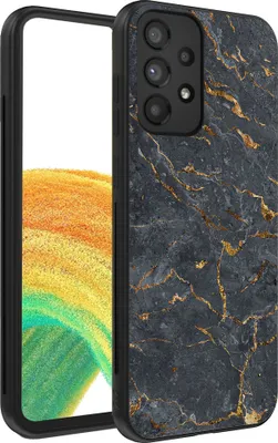 Produktbild von Smartphonica Handyhülle für Samsung Galaxy A33 5G mit Marmordruck - TPU-Hülle mit Marmor-Design - Gold Grau