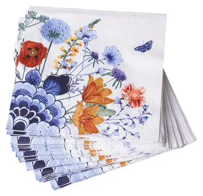 Heinen Delfts Blauw – Servietten Wildbloemen – Bild 1