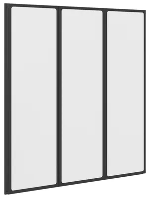 Image de Paroi de douche vidaXL noire 132 x 2 x 140 cm en aluminium et PP