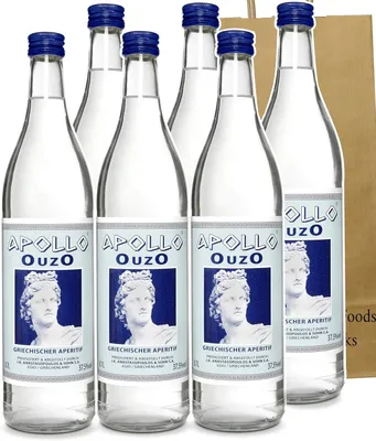 Produktbild von Griechischer Ouzo Apollo | milder Uzo aus Griechenland Premium 6x 700ml (Geschenk Tasche)