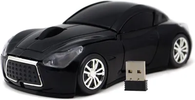 Produktbild von Computermaus USB 2,4 GHz Rennwagen 3D drahtlose Maus optische Mäuse für Windows und Mac Einzigartiges Rennwagen-Design mit LED-Beleuchtung