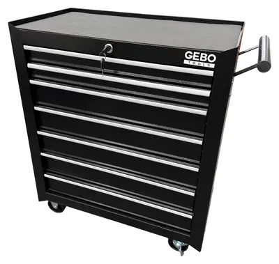 Immagine prodotto di Armadio metallico senza attrezzi con 7 cassetti , carrello portautensili, cassetta portattrezzi mobile con ruote 78 X 62 X 33 cm ,nero,Gebo Tools