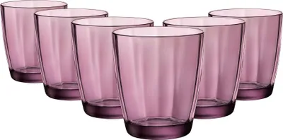 Immagine prodotto di Pulsar Double Old Fashioned Glasses - Set di bicchieri da whisky in vetro lavabili in lavastoviglie - 390ml - Viola - Confezione da 6