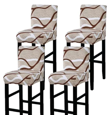 Barhockerbezüge Set 4er-Pack Stretch Sitzbezüge Polyester