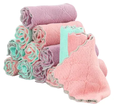 Produktbild von 12 Stück Mikrofasertücher Reinigungstücher Mikrofaser Küche Putzlappen 25 X 25cm Abwaschlappen,Ultra Saugfähig Wiederverwendbar Lappen Küche Rags für Auto Küche Badezimmer