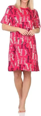 Immagine prodotto di Camicia da notte da donna Normann a maniche corte con motivo a lettere - disponibile anche in taglie forti; rosa, 36
