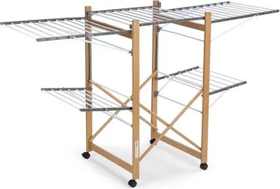 Produktbild von Vitapur Vitapur kůň na prádlo - kůň na prádlo - kůň na prádlo - skládací kůň na prádlo - skládací kůň na prádlo - délka sušení 21 m - pojízdný - vzhled dřeva - černý