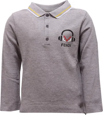 Zdjęcie produktu dla 2384V polo bimbo FENDI szara koszulka polo bawełna dziecko