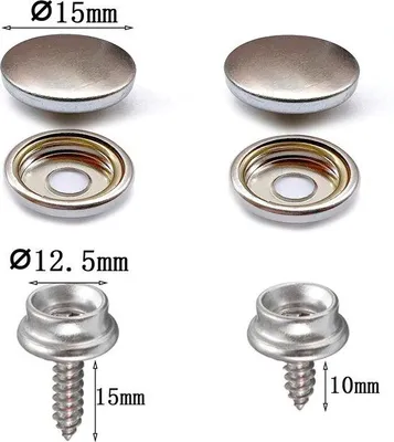 Produktbild von 15 mm Drukknopen in Leder für Handtaschen und Portemonnaies (Kit)