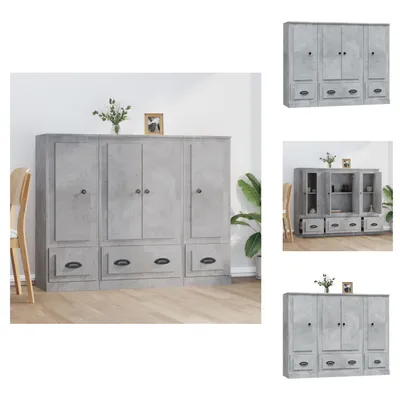 Produktbild von vidaXL Highboards 3 Stk. Betongrau Holzwerkstoff -  Sideboards
