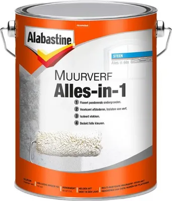 Productafbeelding van Alabastine - Muurverf Alles-In-1 - Wit - 5 L