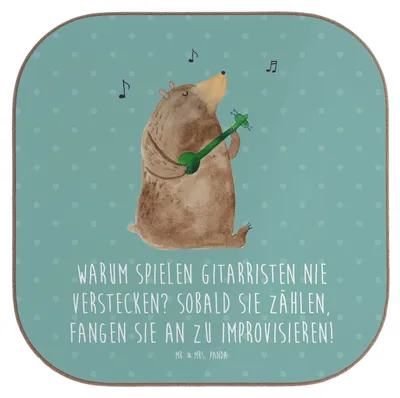 Produktbild von Mr. & Mrs. Panda Untersetzer für Gläser Gitarre Improvisation - Meeresbrise - Geschenk, Coaster, Leidenschaft, Instrument, Tassen, gläseruntersetzer, Abenteuer, Musik