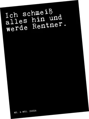 Produktbild von Mr. & Mrs. Panda Ansichtskarte Ich schmeiß alles hin... - Schwarz - Geschenk, Spruch Sprüche Weisheiten Zitate Lustig Weisheit Worte, Pensionierung, Postkarten, Postkarte