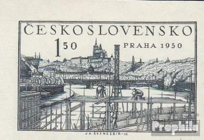 Produktbild von Briefmarken Tschechoslowakei 1950 Mi 638B (kompl.Ausg.) mit Falz Briefmarkenausstellung