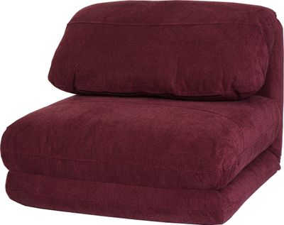 Fotel z funkcją spania HWC-E68, rozkładany fotel z funkcją spania, tkanina ~ bordeaux