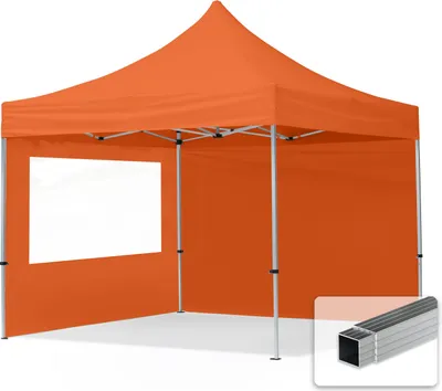 Produktbild von TOOLPORT 3x3m Aluminium Faltpavillon, inkl. 2 Seitenteile, orange