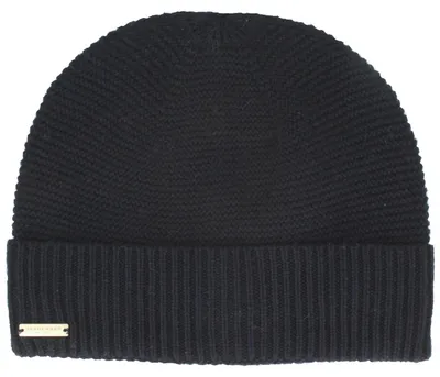 Seeberger Beanie mit Rippstrick-Umschlag in blau