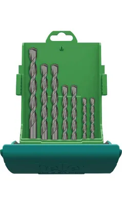 Produktbild von Heller Tools Power 3000 16884 7 Concrete twist drill bit set 7-piece 4 mm, 5 mm, 6 mm, 6 mm, 8 mm, 10 mm, 12 mm Total length 520 mm Cylinder shank 1 Set