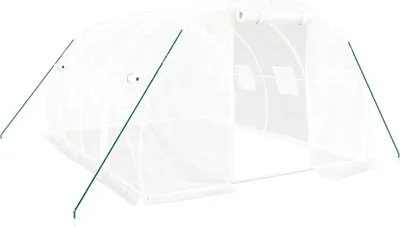 Produktbild von vidaXL Gewächshaus mit Stahlrahmen Weiß 12 m² 4x3x2 m