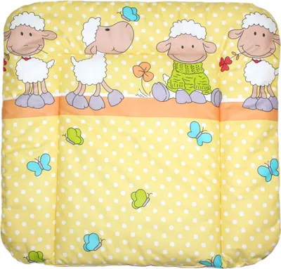 Produktbild von Baby Wickelauflage 70 x 70 cm Wickeltischauflage Auflage für Wickeltisch 21. Schaf Gelb
