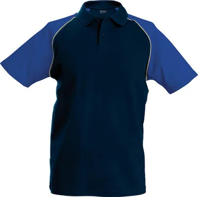 Produktbild von Kariban Herren Polo-Shirt in Kontrastfarben RW702 (2XLarge) (Marineblau/Hellgrau/Königsblau)