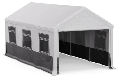 Produktbild von Blumfeldt Partyzelt - 6x3m, Festzelt mit Seitenwänden, Wetterfestes Gewebe, Stabiles Stahlrahmen, Einfache Montage, Ideal für Gartenpartys, BBQs & Events