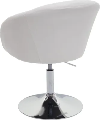 Produktbild von Esszimmerstuhl HWC-F19, Küchenstuhl Stuhl Drehstuhl Loungesessel, drehbar höhenverstellbar  Stoff/Textil creme-weiß
