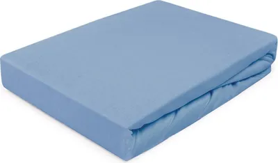 Produktbild von Spannbettlaken mit Gummiband, Jersey 70x140cm Blau