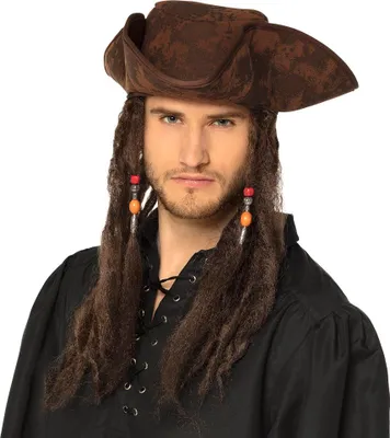 Image de Chapeau de pirate avec cheveux Dirty Joe