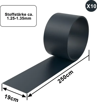 Obrázek produktu pro UISEBRT 20 X Hard PVC Privacy Screen Strips For Double Bar Balcony Garden Fence Anthracite 2,5m x 19cm