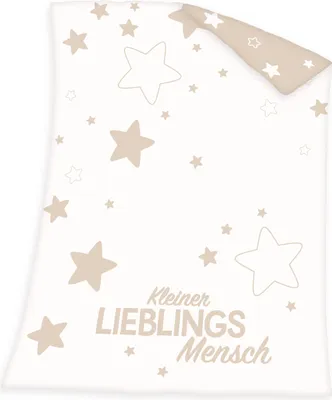 Produktbild von Kleiner Lieblingsmensch Strickdecke / Babydecke, GOTS , 75x100 cm
