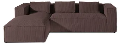 Image de Lisa Design Stella - canapé d'angle gauche en velours côtelé - 4 places , Marron