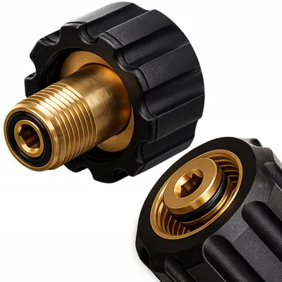 Zdjęcie produktu dla Rosfix Adapter lancy redukcja M22x1,5 14mm na M18 | Mosiężny | Z uszczelnieniem | Do myjek ciśnieniowych