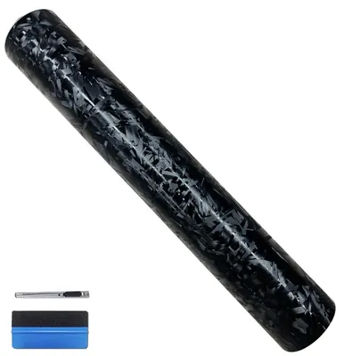 Immagine prodotto di Adesivo in fibra di carbonio forgiata, 10 x 900 cm, nero opaco, autoadesivo, per auto e moto
