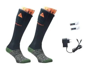 Produktbild von Alpenheat Beheizte Wollsocken "Fire-Socks", Größe S, Schuhgröße 36–38, 3 Heizstufen, 5–10h Heizdauer, mit Akku, schwarz, 1 Stk.