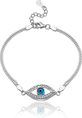 Produktbild von Karisma Damen Silber 925 rhodinert Armband Böses Auge Nazar Verlängerung 3cm - Roségold Weiße Steine