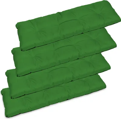Produktbild von 4er Set Sitzkissen Bankkissen Bankauflage für Gartenbank - 120x38 cm - Outdoor und Indoor - Grün