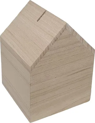 Image de Spaarpot Huis  Paulownia Hout