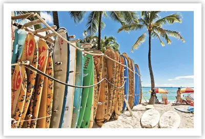 Produktbild von Poster - Poster ohne Rahmen - Board Surfen Strand - 91,5x61 cm - Wand Bild - Wanddeko - Wandbilder - Kunstposter - Wandposter - Bilder - Kunstdruck - Wanddekoration - Wandbild - P2XAA91x61-4165