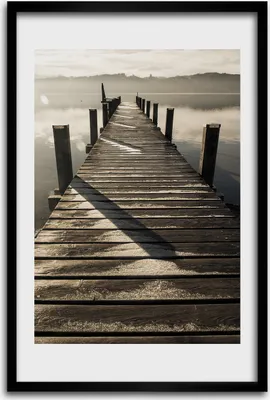 Produktbild von Bild - Bilderrahmen - 40 cm x 60 cm - MDF - Rahmen - Wandkunst - Hölzerner Pier
