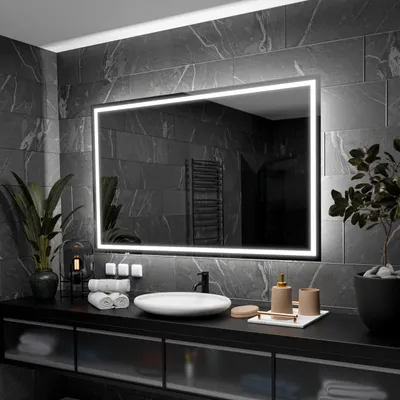 Produktbild von Rechteckiger Badezimmerspiegel mit LED-Beleuchtung - Atlanta - 140x80cm