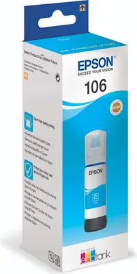 Produktbild von Epson 106 EcoTank Cyan ink bottle, Original, Cyan, Epson, - EcoTank ET-7750 - EcoTank ET-7700, 70 ml, Tintenstrahldrucker