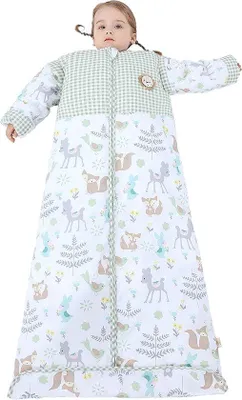 Produktbild von Famanu Schlafsack 2,5 Tog für Kinder - Abnehmbare Ärmel, Biologisch Baumwolle, XL (130-150 cm)