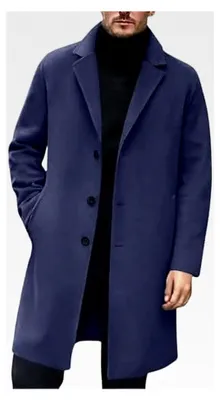 Produktbild von Herren Trenchcoat Business Mantel Warmer Wintermantel Eleganter Übergangsmantel Slim Fit Arbeitsmantel Klassischer Herbstmantel Einreiher Kurzmantel Mit Revers Windjacke