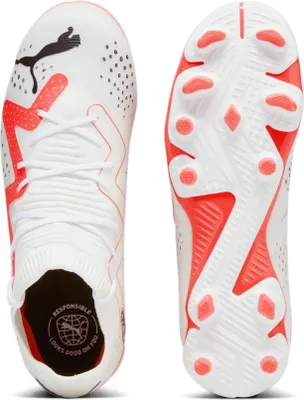 Produktbild von Puma Future Match FG/AG Jr Kinder Fußballschuhe weiß fire orchid UK 11 EU 29