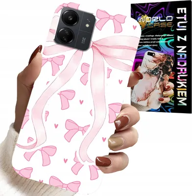 Image de Étui pour Xiaomi Poco C65 - Rubans roses Ruban Motifs tendance Étui