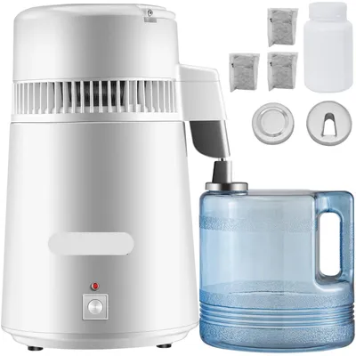Imagen del producto de Destilador de agua - Aparato de destilación - Acero inoxidable - Destilación de agua - 4 litros - Destilador de agua - Caldero de destilación