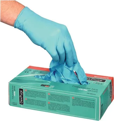 Immagine prodotto di Guanti monouso Dexpure 800-81 taglia XL blu nitrile EN 374-2 PPE III 100 pz/scatola
