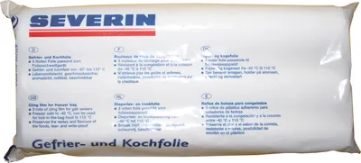 Packaging for Severin cling film rolls.