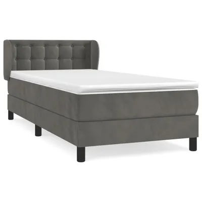 Produktbild von vidaXL Boxspringbett mit Matratze Dunkelgrau 90x190 cm Samt
